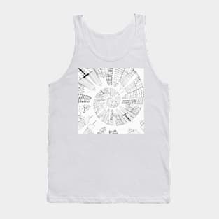 black and white city spiral digital painting Tank Top